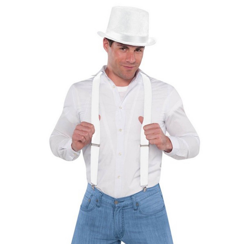 White Suspenders One Size