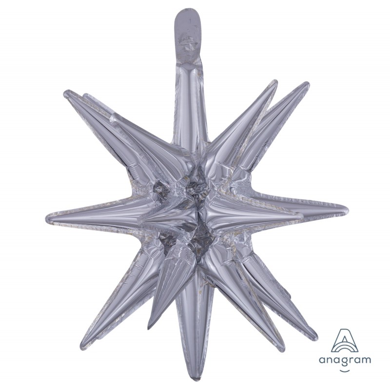 Silver Magic Star Shaped Balloon 45cm x 50cm