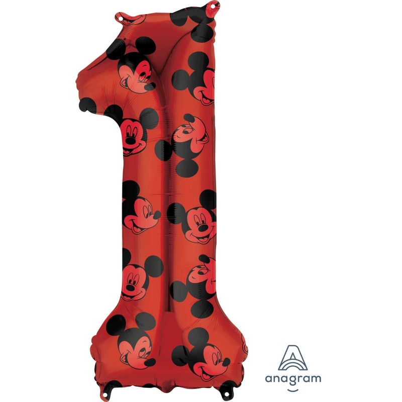 Number 1 Mickey Mouse Forever Shaped Balloon 33cm x 86cm