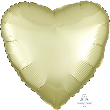Satin Luxe Pastel Yellow Heart Foil Balloon 45cm