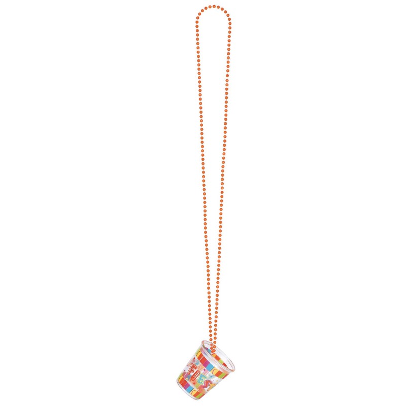 Fiesta Bead Chain Necklace with Shot Glasses 50cm
