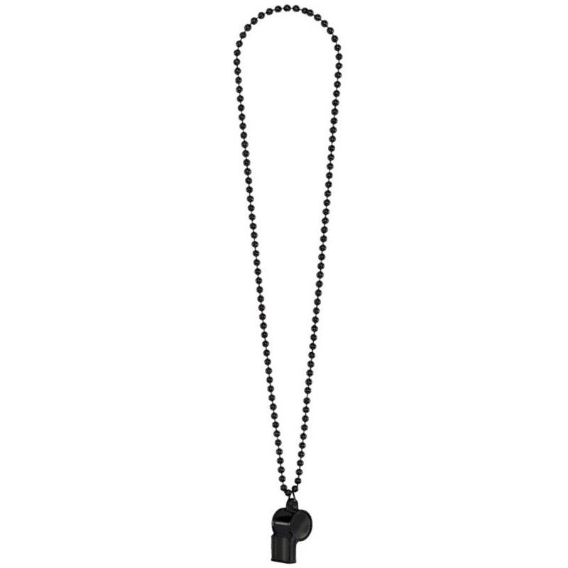 Black Whistle On Chain Necklace 91cm