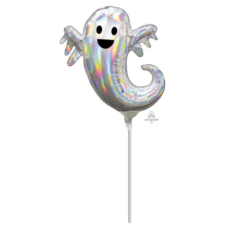 Halloween Iridescent Ghost Holographic Mini Shaped Balloon