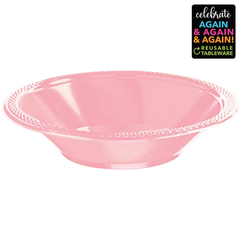 New Pink Premium Reusable Plastic Bowls Express Party Supplies