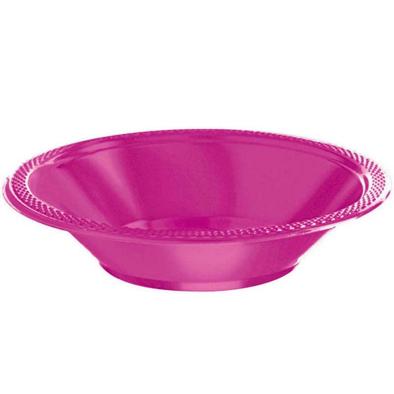 Round Magenta Plastic Bowls 355ml Pack of 20