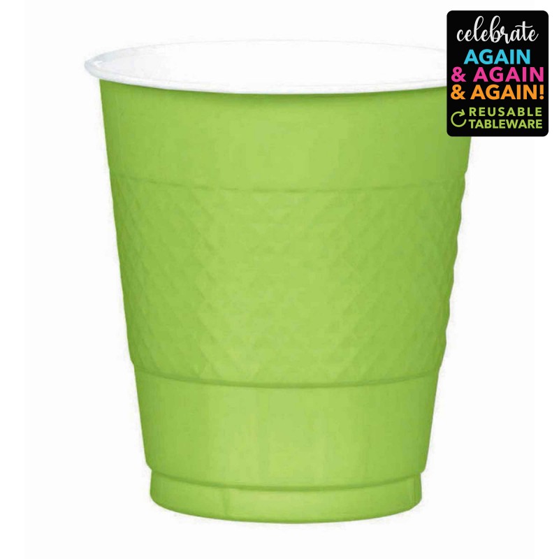 Kiwi Green Premium Plastic Cups 355ml 20 pk