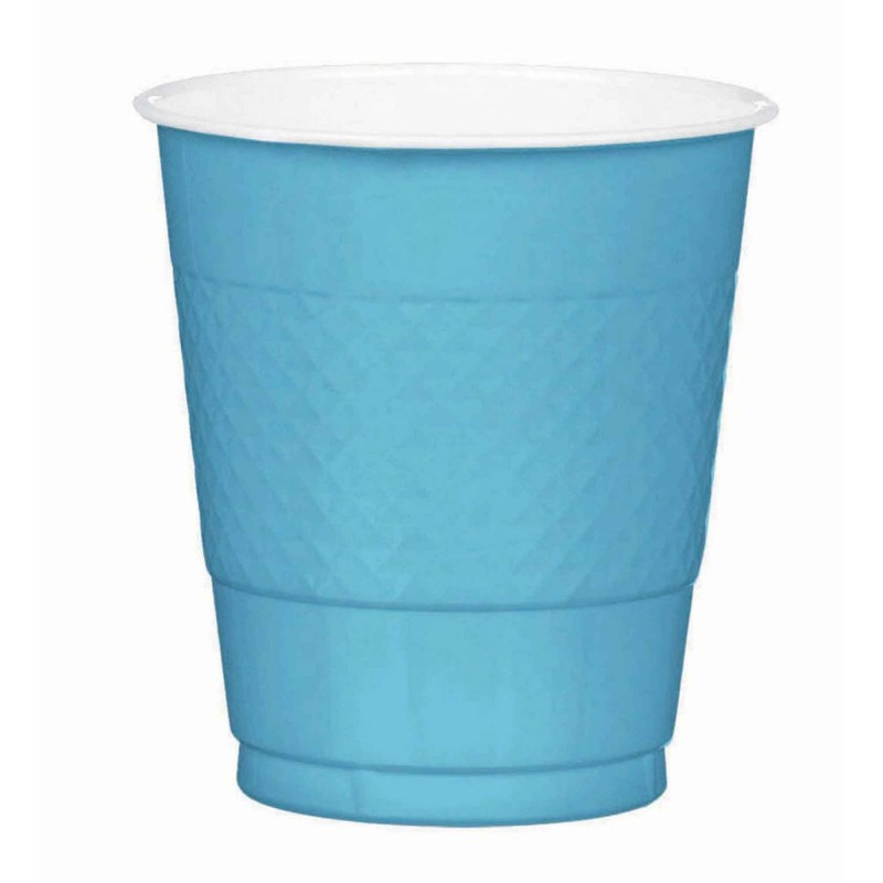 Caribbean Blue Plastic Cups 355ml Pack of 20 - NOT FOR SALE SINGLE USE PLASTIC