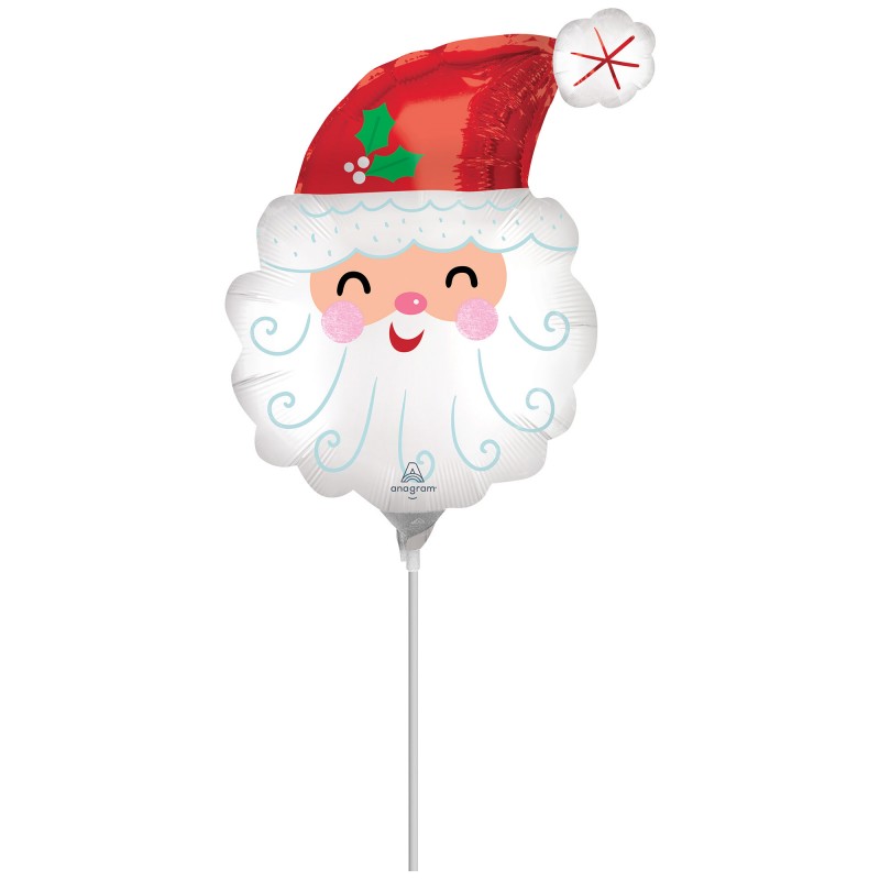 Christmas Smiley Santa Head Mini Shaped Balloon Christmas Smiley Santa Head Mini Shaped Balloon