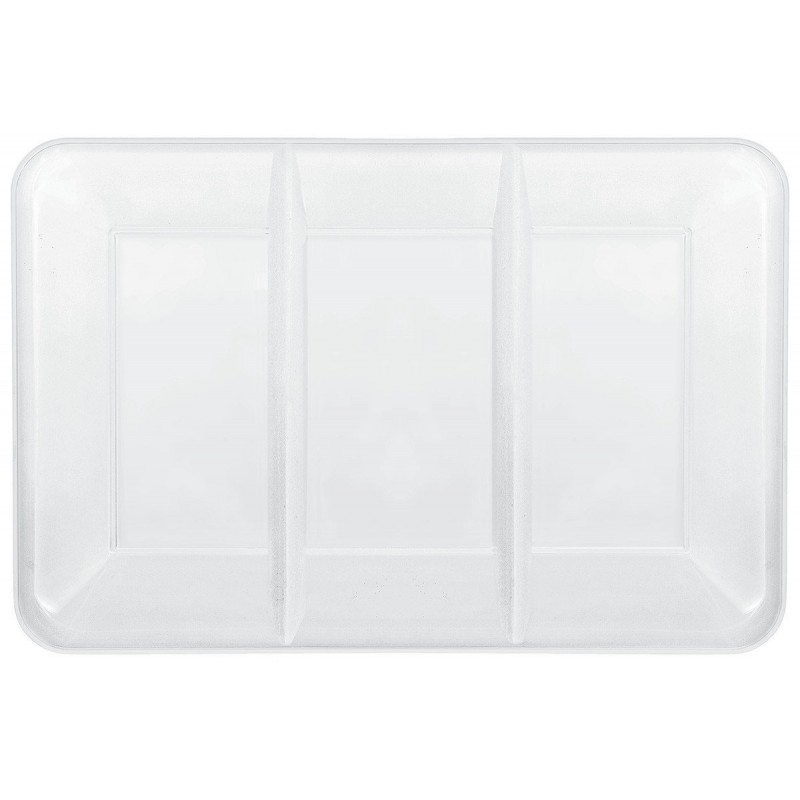 White Compartment Rectangular Tray 24cm x 35.5cm