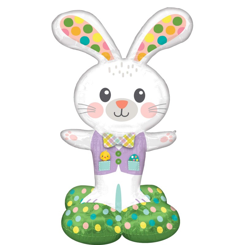 Spotted Easter Bunny AirLoonz Shaped Balloon 73cm x 116cm - NFS Party
