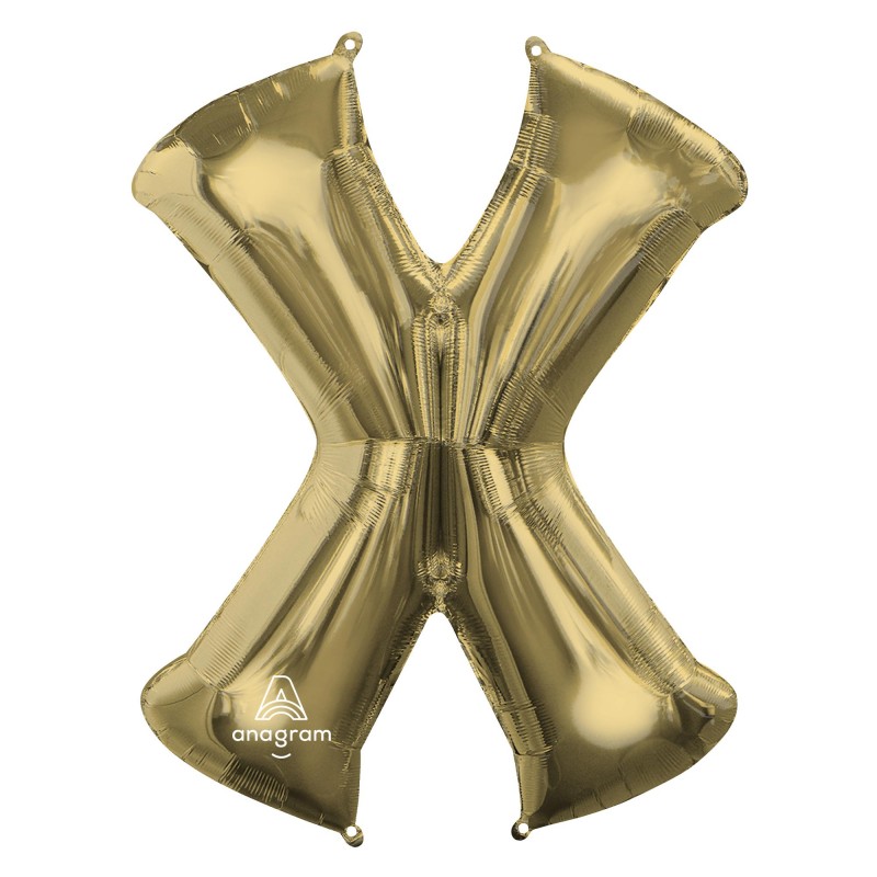 White Gold Letter X Shaped Balloon 63cm x 83cm
