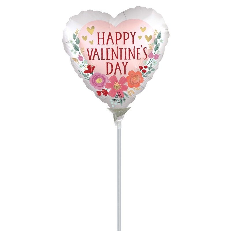 Happy Valentine's Day Romantic Flowers Heart Shaped Balloon 10cm Happy Valentine's Day Romantic Flowers Heart Shaped Balloon 10cm