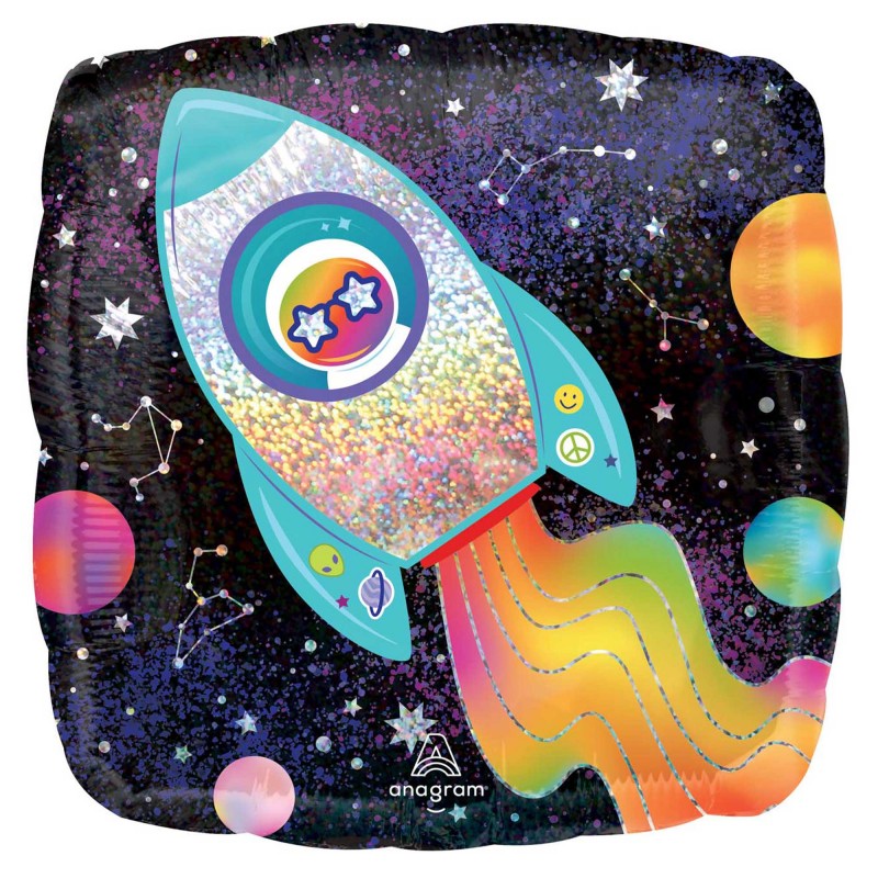 Space Blast Outer Space Square Shaped Balloon 45cm