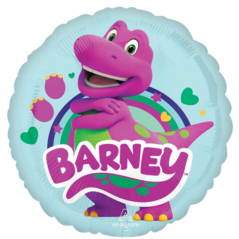 Dinosaur Barney Round Foil Balloon 45cm