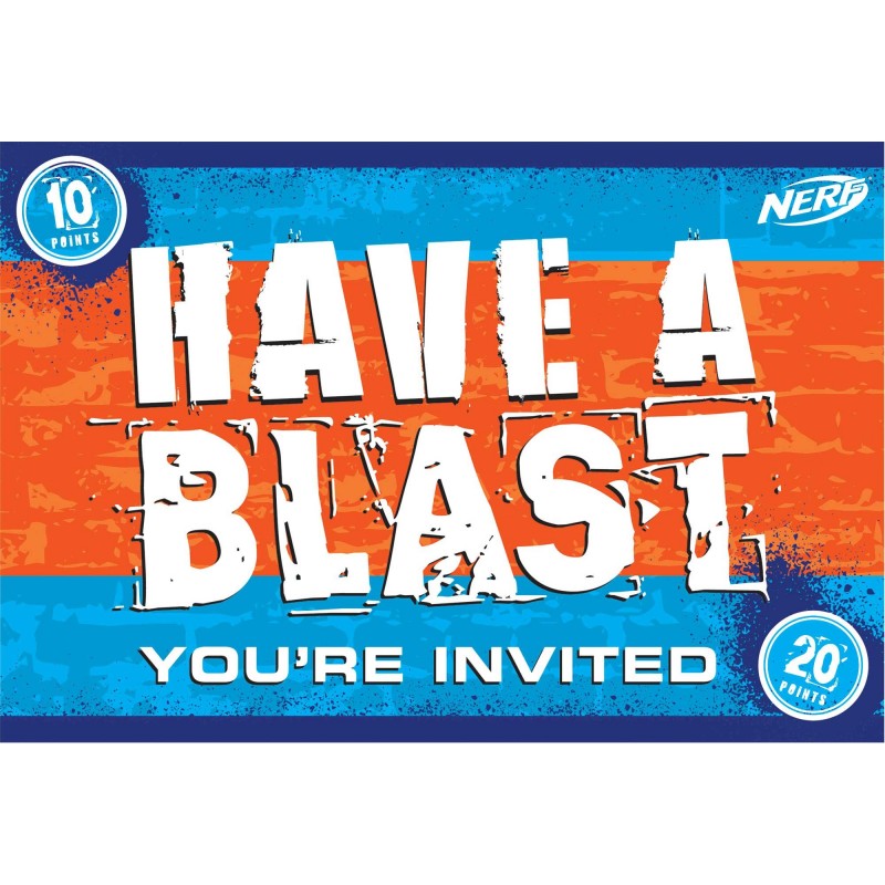 Nerf Postcard Have a Blast Invitations 11cm Pack of 8