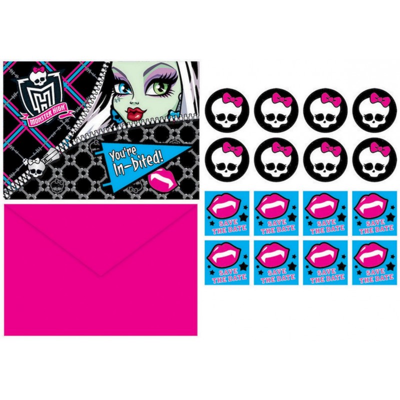 Monster High Postcard Invitations Pack of 8