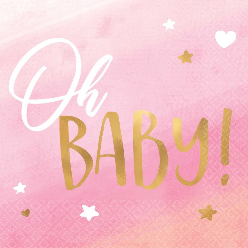 Oh Baby Girl Oh Baby! Beverage Napkins 16 pk - NFS Party