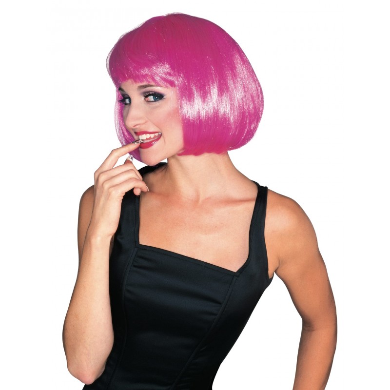 Supermodel Hot Pink Wig for Adult Celebrities