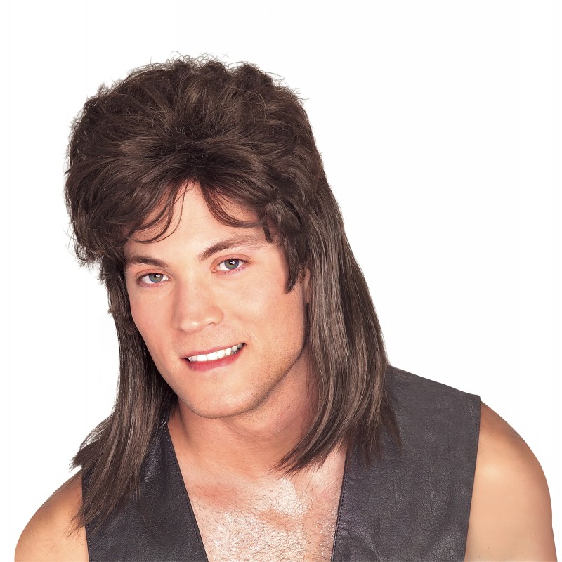 Mullet Brown Adult Wig 1980s - Accessory