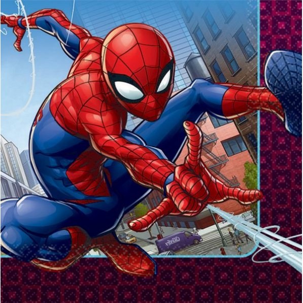 Spider-Man Webbed Wonder Lunch Napkins 33cm x 33cm 16 pk