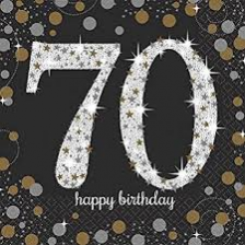 70th Birthday Sparkling Celebrations Lunch Napkins 16 pk