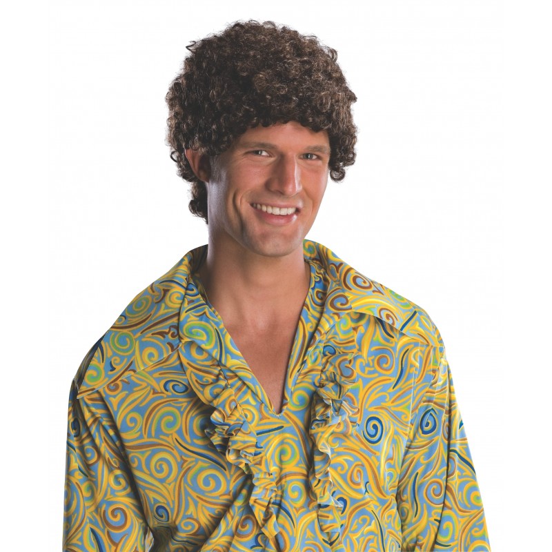 Brunette Tight Afro 1980s Adult Wig - Accessory