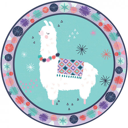 Llama Fun Round Lunch Plates 17.7cm 8 pk Llama Fun Round Lunch Plates 17.7cm 8 pk