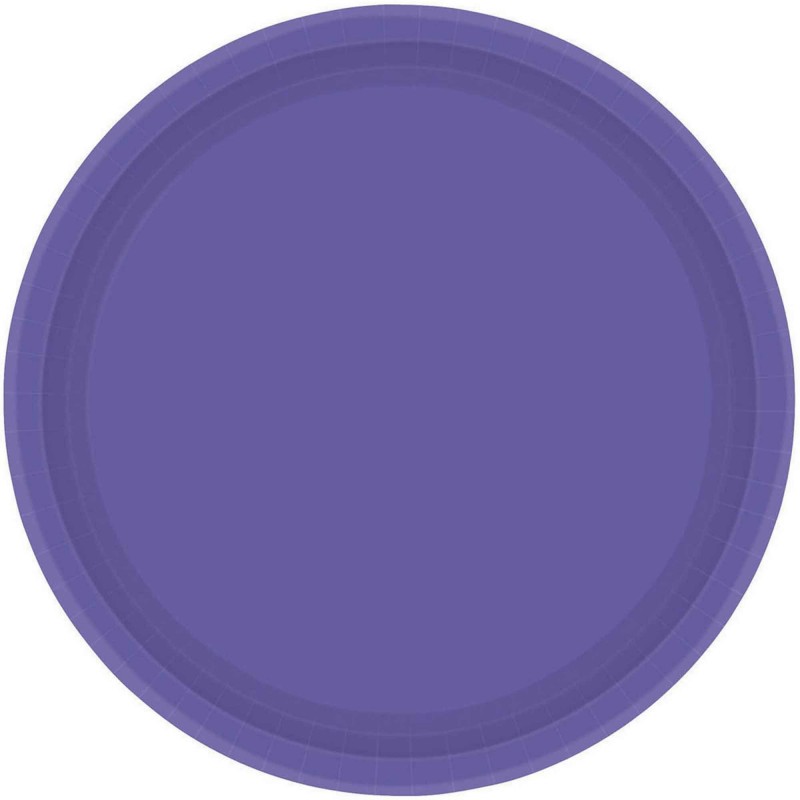 New Purple Round Dinner Plates 23cm 8 pk