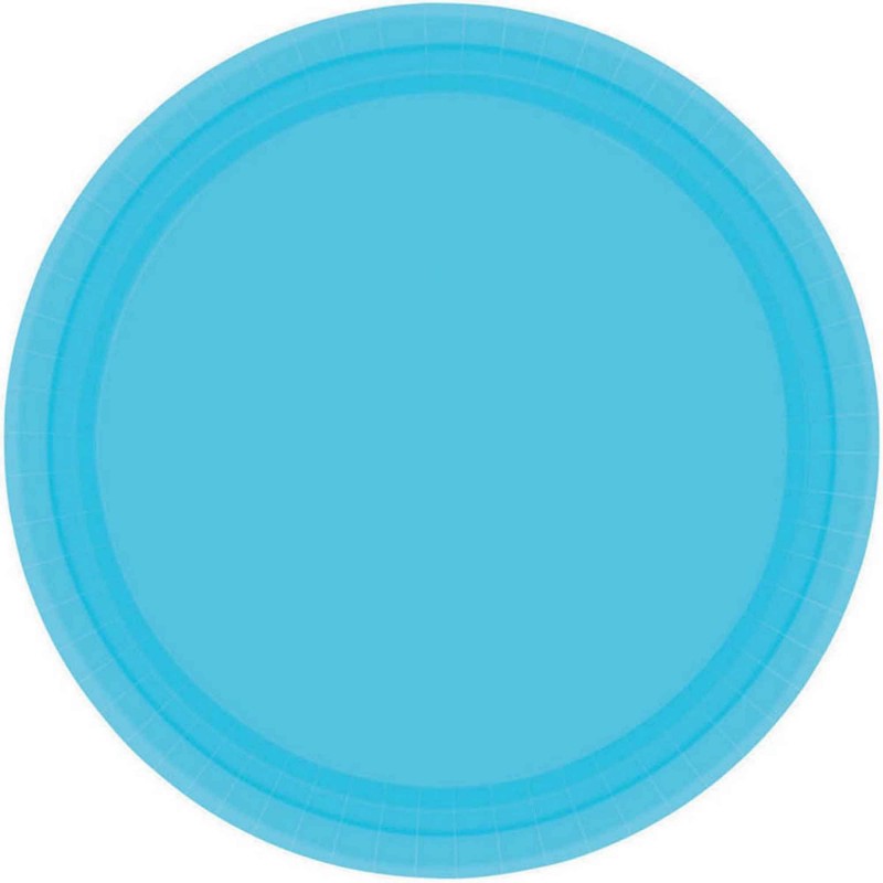 Caribbean Blue Round Dinner Plates 23cm 8 pk