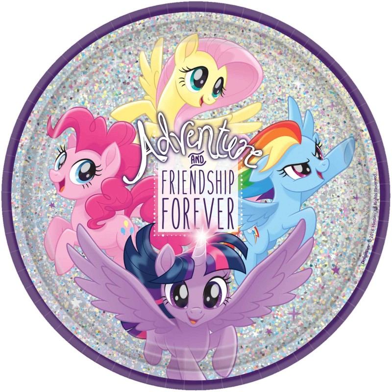 My Little Pony Friendship Adventures Round Dinner Plates 23cm 8 pk My Little Pony Friendship Adventures Round Dinner Plates 23cm 8 pk