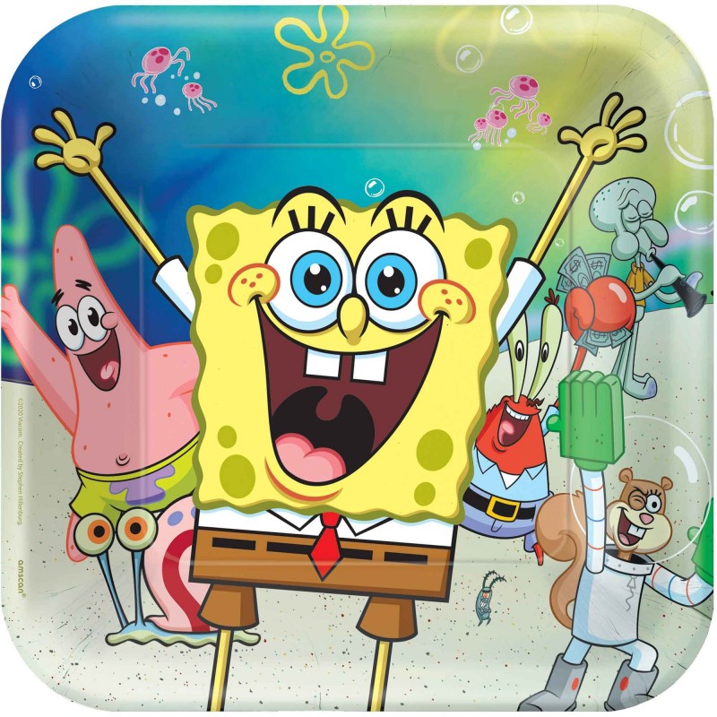 SpongeBob Square Dinner Plates 23cm 8 pk SpongeBob Square Dinner Plates 23cm 8 pk