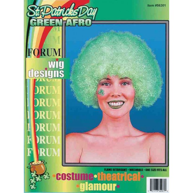 Green Afro Adult Wig 1970s - Accessory