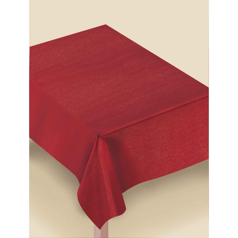 Red Luxury Metalic Fabric Table Cover 152cm x 264cm