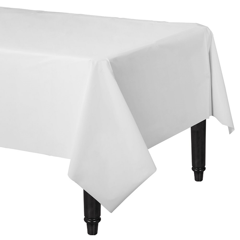 Frosty White Plastic Lined Table Cover 1.37m x 2.74m