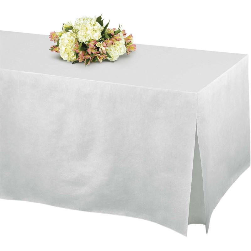 White Flannel-Backed Tablefitters Table Cover 1.8m x 78cm x 68cm