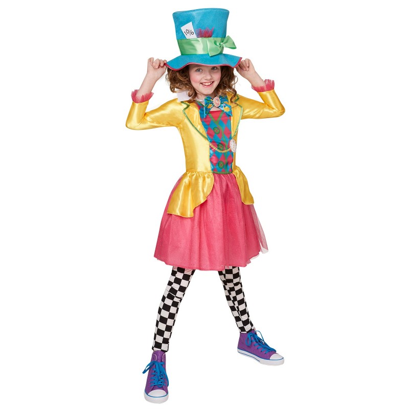 Mad Hatter Alice In Wonderland Girls Large Polybag Deluxe Teen Costume