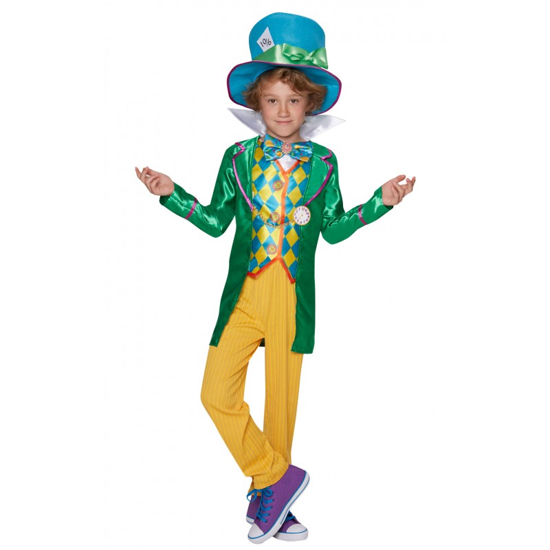 Mad Hatter Alice In Wonderland Boys Large Polybag Deluxe Tween Costume