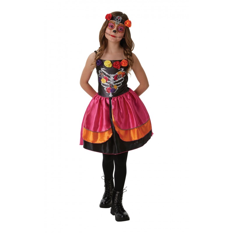 Sugar Skull Day Of The Dead Halloween Child Costume