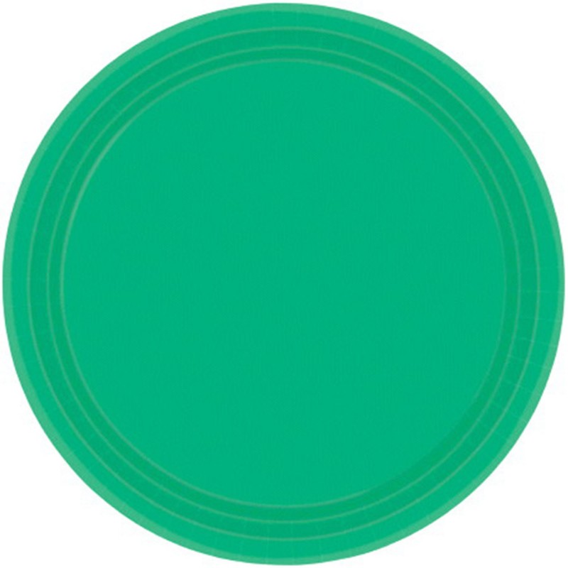 Festive Green Round Dinner Plates 23cm 20 pk
