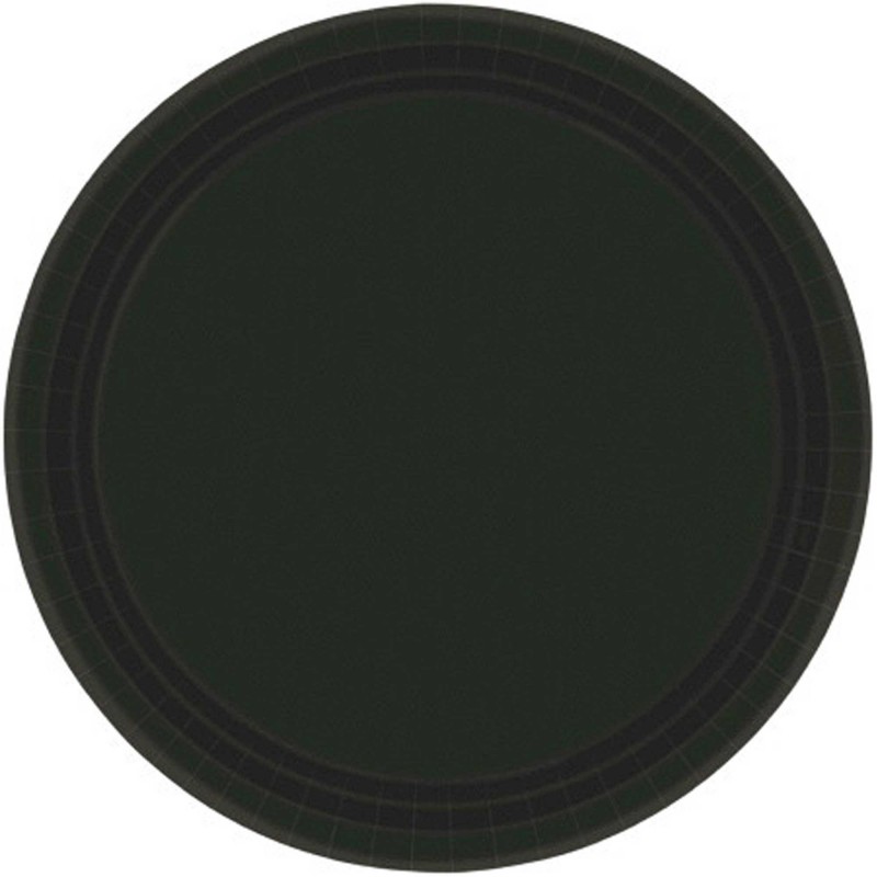 Jet Black Round Dinner Plates 23cm 20 pk