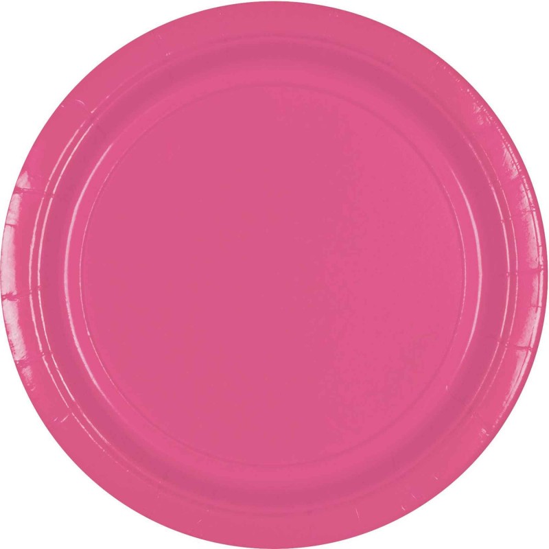 Bright Pink Round Dinner Plates 23cm 20 pk