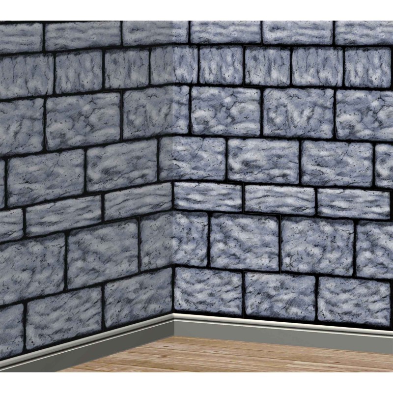 Grey Party Decorations - Scene Setter Stone Wall