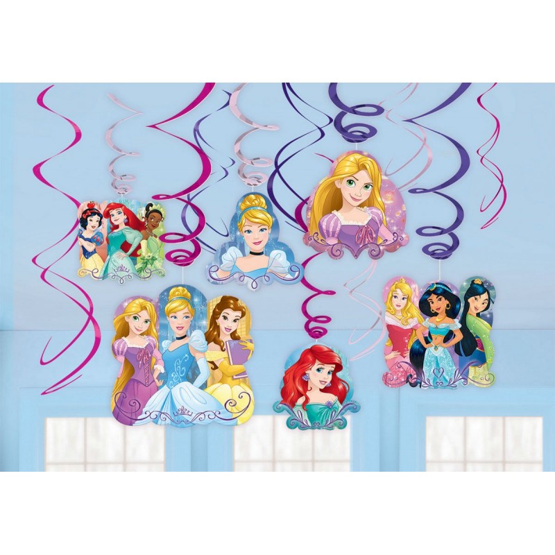 Disney Princess Dream Big Swirl Hanging Decorations Pack of 12