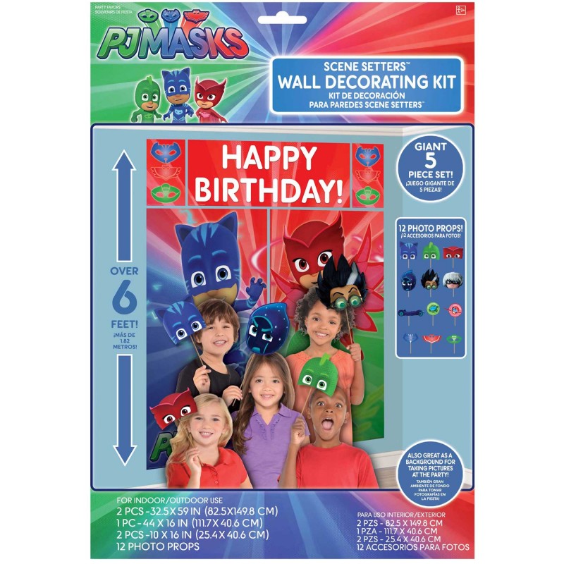 PJ Masks Props & Scene Setters 150cm x 165cm 17 pk - NFS Party