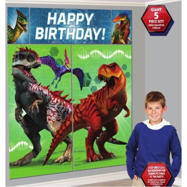 Jurassic World Wall Happy Birthday! Scene Setters Pack of 5