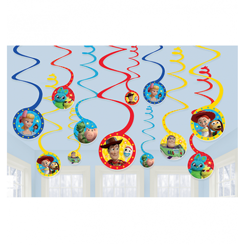 Toy Story 4 Spiral Swirl Hanging Decorations 12 pk - NFS Party