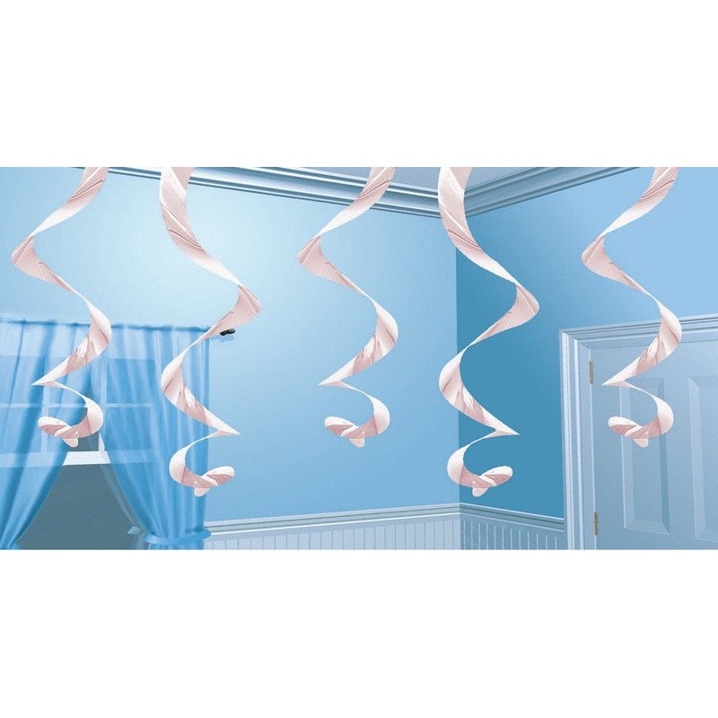 Iridescent Streaming Swirl Hanging Decorations 5 pk Iridescent Streaming Swirl Hanging Decorations 5 pk