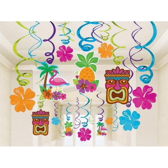 Hawaiian Party Decorations Summer Luau Swirls Hanging Decorations