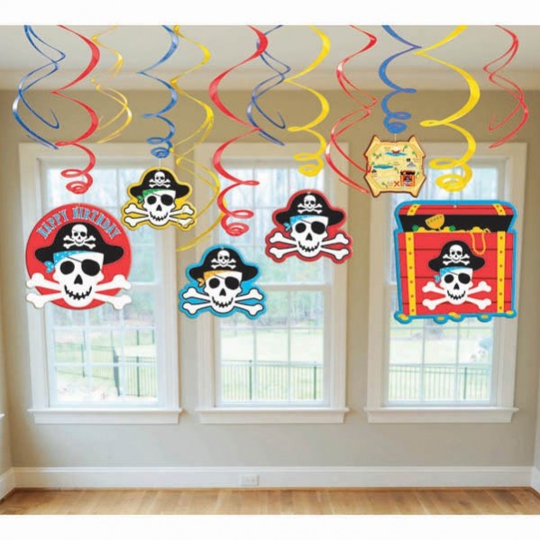 Pirate's Treasure Hanging Decorations Pack of 12