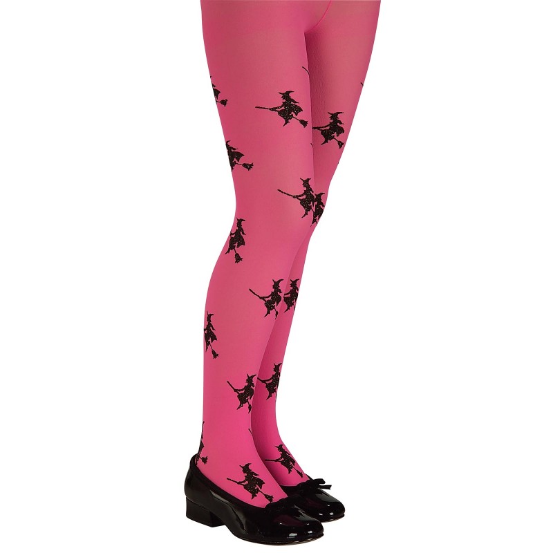 Pink Glitter Witch Tights- Child - Accessory
